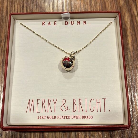 NIB Rae Dunn Christmas ornament necklace - Picture 1 of 2